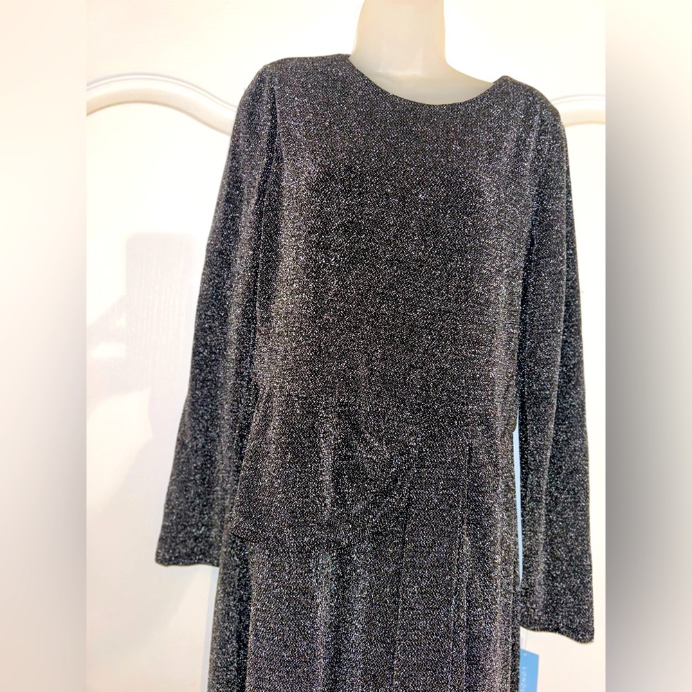 Metallic wrap dress.